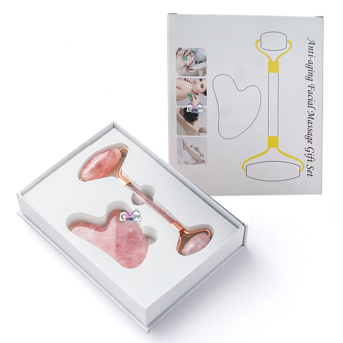 Miniatura 6 de Rodillo Masajeador Facial Cuarzo+Piedra